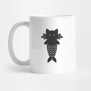 Pisces Cat Zodiac Sign (Black and White) Mug